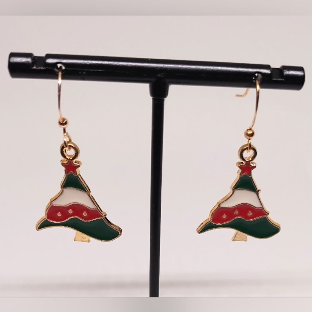 Christmas earrings trees dangle new e72